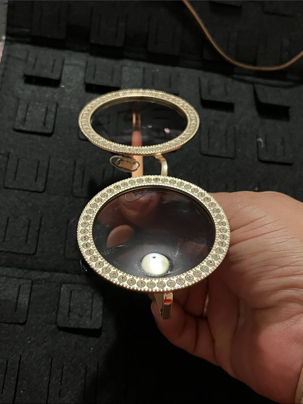 Round Gold Crystal-Embellished Sunglasses for Women